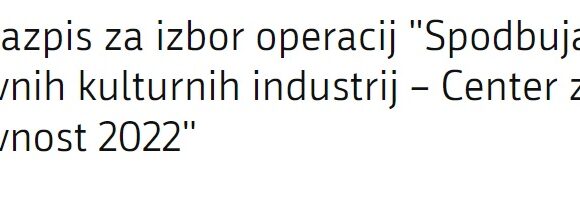 Spodbujanje kreativnih kulturnih industrij – CzK 2022