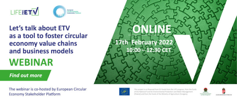 Let’s talk about ETV as a tool to foster circular economy Let’s talk about ETV as a tool to foster circular economy