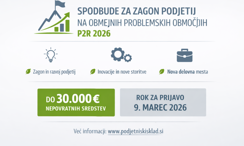 SPODBUDE ZA ZAGON PODJETIJ NA OBMEJNIH PROBLEMSKIH OBMOČJIH (P2R 2026)