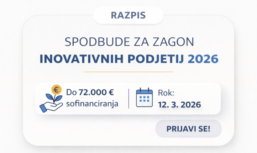 SPODBUDE ZA ZAGON INOVATIVNIH PODJETIJ V LETU 2026 (P2 2026)