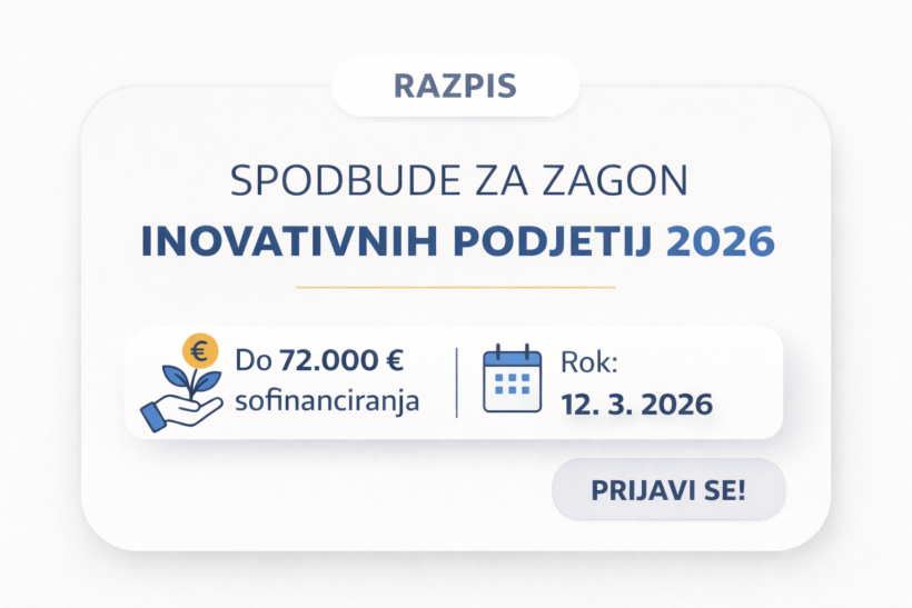 SPODBUDE ZA ZAGON INOVATIVNIH PODJETIJ V LETU 2026 (P2 2026)