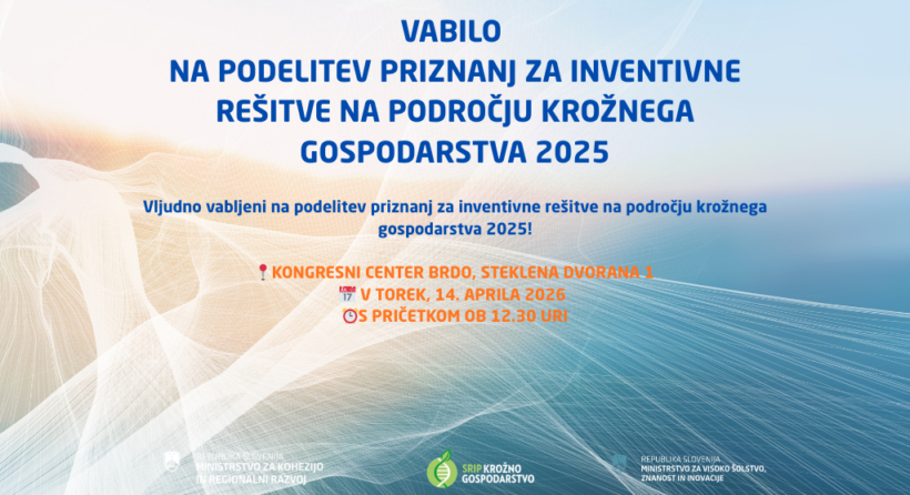 Podelitev priznanj za najboljše inventivne rešitve na področju krožnega gospodarstva za leto 2025
